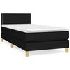 vidaXL Cama com molas/colch&atilde;o 90x190 cm tecido preto