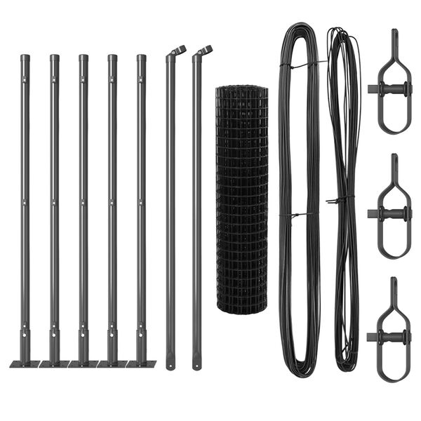 vidaXL Cerca com Poste Cinzeto 0,4 x 10 m A&ccedil;o e PVC