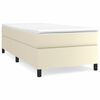 vidaXL Cama com molas/colch&atilde;o 100x200 cm couro artificial cor creme