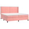vidaXL Cama com molas/colch&atilde;o 200x200 cm veludo rosa
