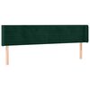 vidaXL Cabeceira cama c/ luzes LED veludo 183x16x78/88 cm verde-escuro