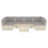 vidaXL 7 pcs conjunto lounge de paletes + almofad&otilde;es madeira de abeto