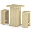 vidaXL 3 pcs conjunto de bar para jardim pinho impregnado