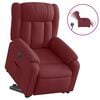 vidaXL Poltrona reclin&aacute;vel elevat&oacute;ria el&eacute;trica tecido vermelho-tinto