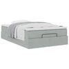 vidaXL Cama otomana com colch&atilde;o cinza claro 120x190 cm Veludo