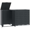 vidaXL Abrigo para 3 caixotes do lixo 207x79x117 cm a&ccedil;o antracite