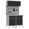 vidaXL Conjunto de Arm&aacute;rios de Trabalho com gaveta 5 unid. Preto