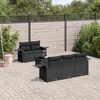 vidaXL 6 pcs conjunto sof&aacute;s de jardim c/ almofad&otilde;es vime PE preto