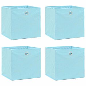 vidaXL Caixas de arruma&ccedil;&atilde;o 4 pcs 32x32x32 cm tecido azul-beb&eacute;