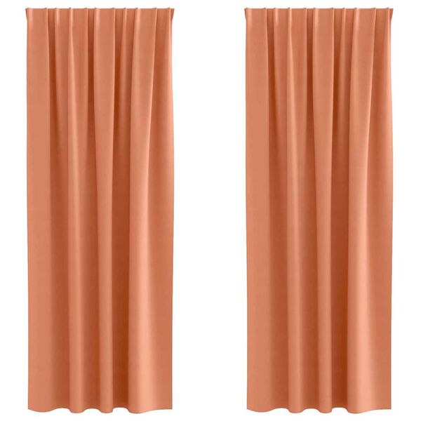 vidaXL Cortinas Blackout com Argolas 2 pcs Terracota 225 x 140 cm