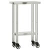 vidaXL Mesa de trabalho de cozinha c/ rodas 55x30x85 cm a&ccedil;o inoxid&aacute;vel