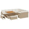 vidaXL Conjunto de Sof&aacute; de Jardim 12 unid. 7-N&uacute;mero de lugares Bege