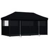 vidaXL Tenda p/ festas pop-up dobr&aacute;vel com 4 paredes laterais preto