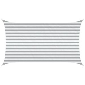 vidaXL Vela de sombra solar Cinza Claro e Branco 3,5 x 2 m
