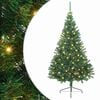 vidaXL &Aacute;rvore de Natal Artificial Pr&eacute;-iluminada Verde 240 cm PVC