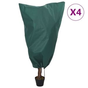 vidaXL Coberturas para plantas com cord&atilde;o 4 pcs 70 g/m&sup2; 0,8x1 m