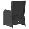 vidaXL Cadeiras de jardim reclin&aacute;veis c/ almofad&otilde;es 2pcs vime PE preto