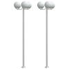 vidaXL Candeeiro de ch&atilde;o para exterior 2 pcs 215 cm a&ccedil;o inox. prateado