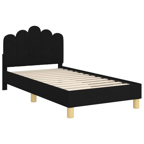 vidaXL Estrutura de Cama Infantil com Cabeceira Preto 80 x 160 cm
