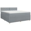 vidaXL Cama box spring com colch&atilde;o Cinzento-claro 140 x 200 cm Tecido