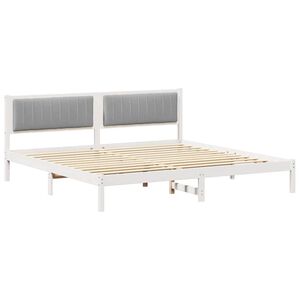 vidaXL Estrutura da Cama com cabeceira Cinzento-claro 200 x 200 cm