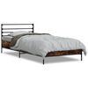 vidaXL Estrutura de cama derivados de madeira e metal carvalho fumado