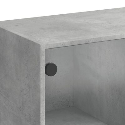 vidaXL Armário de apoio c/ portas de vidro 68x37x75,5 cm cinza cimento