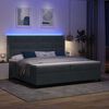 vidaXL Cama Box com colch&atilde;o com led Cinza Escuro 200 x 200 cm Veludo