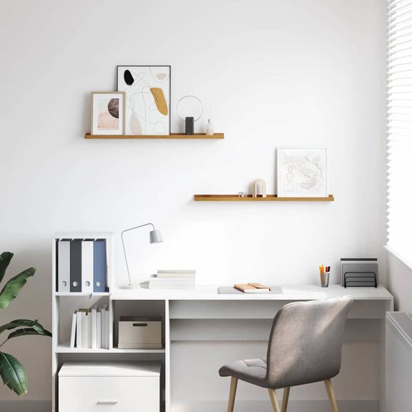 vidaXL Prateleira de Parede com prateleira 2 pcs Bege 80 x 9 x 3 cm