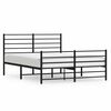 vidaXL Estrutura de cama com cabeceira e p&eacute;s 135x190 cm metal preto