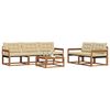 vidaXL Conjunto de Sof&aacute;s para Exterior 6 pcs Natural e Bege