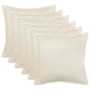 vidaXL Capa almofada 6 pcs HOUTEN Creme 30 x 30 cm Boucl&eacute;