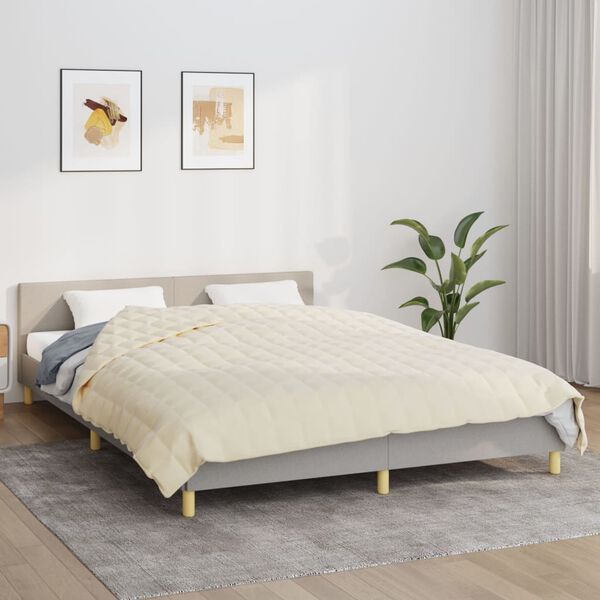 vidaXL Manta pesada 13 kg 200x225 cm tecido creme-claro