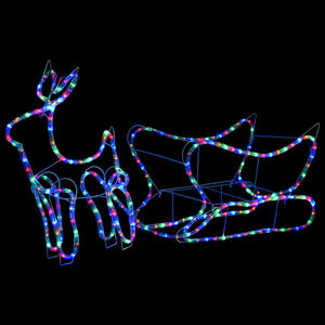 vidaXL Decora&ccedil;&atilde;o de Natal rena e tren&oacute; de exterior 252 luzes LED