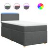 vidaXL Cama com molas/colch&atilde;o 90x200 cm tecido cinzento-escuro