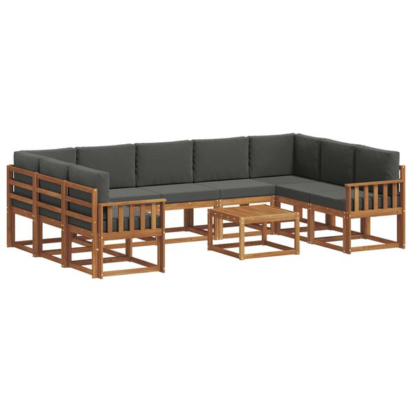 vidaXL Conjunto de Sof&aacute;s para Exterior 10 pcs Natural e Antracite