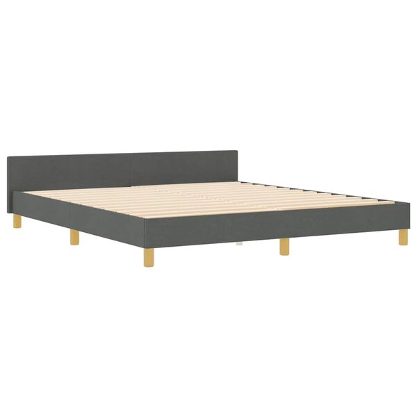 vidaXL Estrutura da Cama Cinzento escuro 180 x 200 cm tecido