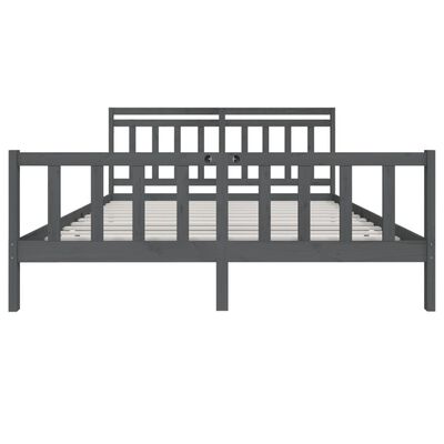 vidaXL Estrutura de cama super king 180x200 cm madeira maciça cinzento