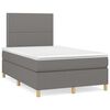 vidaXL Cama boxspring com colch&atilde;o 120x190 cm tecido cinzento-escuro