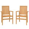 vidaXL Cadeiras de jardim empilh&aacute;veis 2 pcs 56,5x57,5x91cm teca maci&ccedil;a