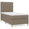 vidaXL Cama com molas/colch&atilde;o 80x200 cm tecido castanho-acinzentado