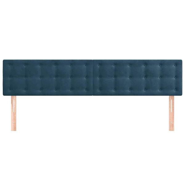 vidaXL Cabeceiras azul-escuro 160x5x78/88 cm veludo