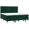 vidaXL Cama com molas/colch&atilde;o 200x200 cm veludo verde-escuro