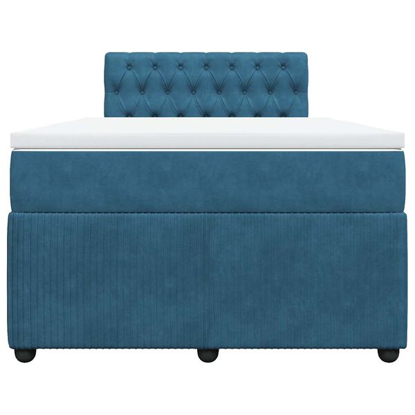 vidaXL Cama boxspring com colch&atilde;o 120x190 cm veludo azul