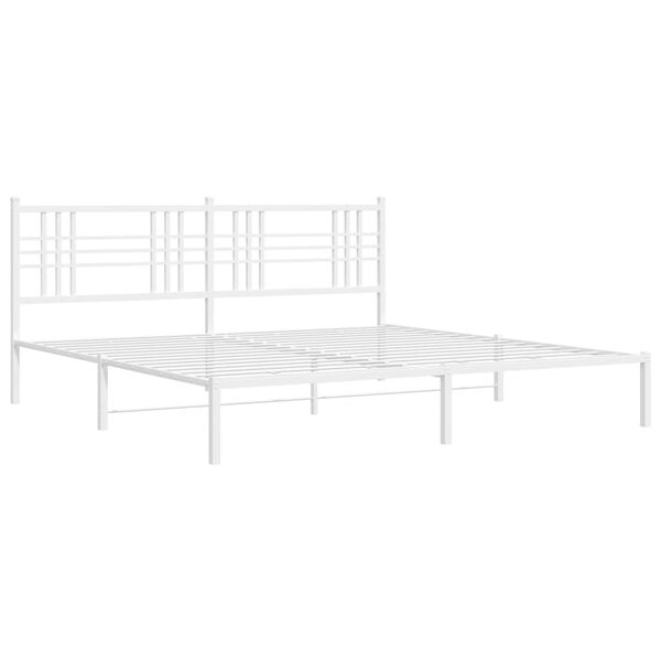 vidaXL Estrutura de cama com cabeceira 183x213 cm metal branco
