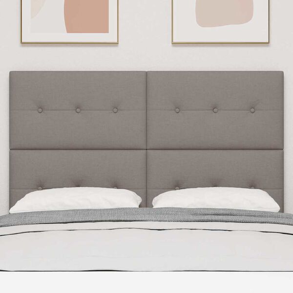 vidaXL Cabeceira Cinzento-acastanhado 144 cm Couro Sint&eacute;tico