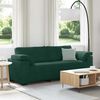 vidaXL Sof&aacute; de 3 lugares 220x77x82 cm veludo verde-escuro