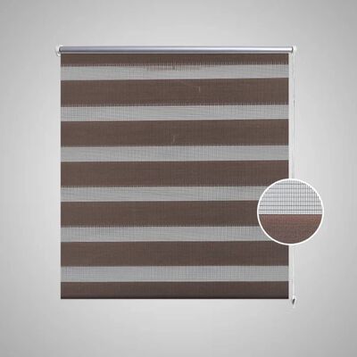Estore de rolo 80 x 175 cm, linhas de zebra / Café