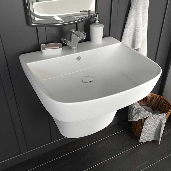 vidaXL Lavabo Branco 50 x 45 x 41 cm Cer&acirc;mica Vidrada