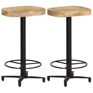 vidaXL Bancos de bar 2 pcs 66 cm madeira de mangueira maci&ccedil;a